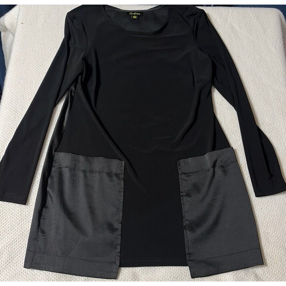 Cartise Canada Black Long Sleeve Dress with Satin Pockets - Size Medium